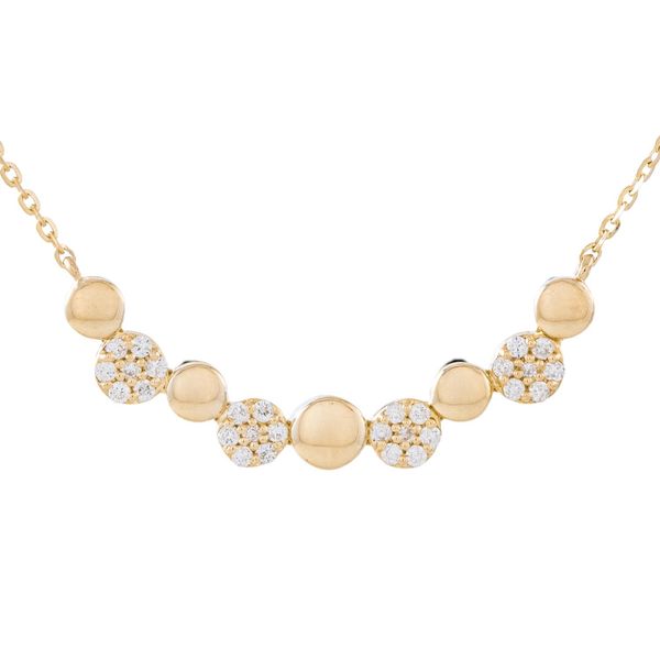 14 Karat Alternating Polished and Pav&eacute; Diamond Bar Necklace Tom Cook Jeweler, Inc. Daytona Beach, FL