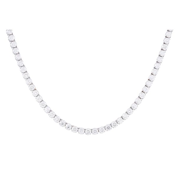 14 Karat White Gold Round Diamond Tennis Necklace Tom Cook Jeweler, Inc. Daytona Beach, FL