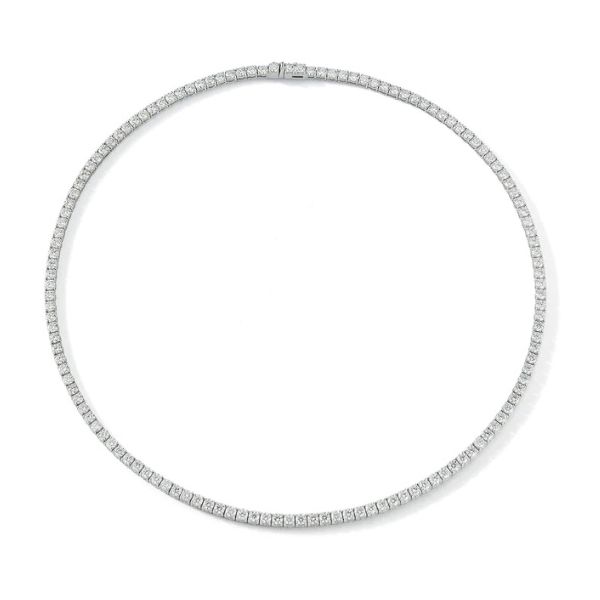 14 Karat White Gold 8.75 Carats Diamond Tennis Necklace Tom Cook Jeweler, Inc. Daytona Beach, FL