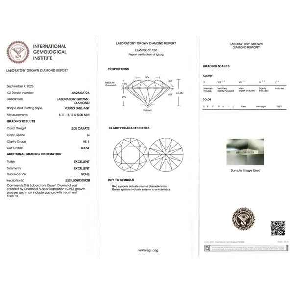 14K White Gold 2.05 Carat Lab Grown Diamond Solitaire Pendant Image 2 Tom Cook Jeweler, Inc. Daytona Beach, FL