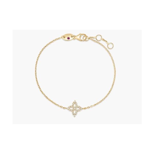 Roberto Coin 18K Yellow Gold Diamond Princess Outline Bracelet Tom Cook Jeweler, Inc. Daytona Beach, FL