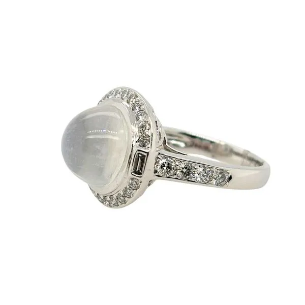 18 Karat White Gold Moonstone and Diamond Fashion Ring Image 2 Tom Cook Jeweler, Inc. Daytona Beach, FL