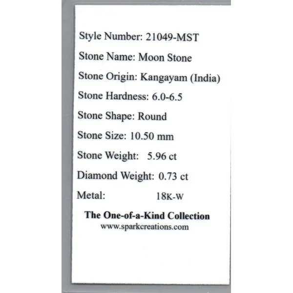 18 Karat White Gold Moonstone and Diamond Fashion Ring Image 3 Tom Cook Jeweler, Inc. Daytona Beach, FL
