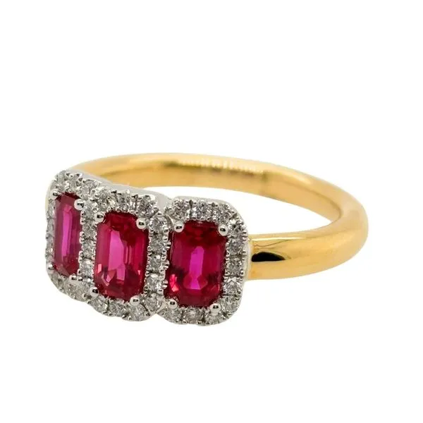 18 Karat Yellow and White Gold Ruby and Diamond Fashion Ring Image 2 Tom Cook Jeweler, Inc. Daytona Beach, FL