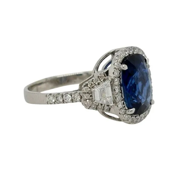 18 Karat White Gold Sapphire and Diamond Halo Cocktail Ring Image 2 Tom Cook Jeweler, Inc. Daytona Beach, FL