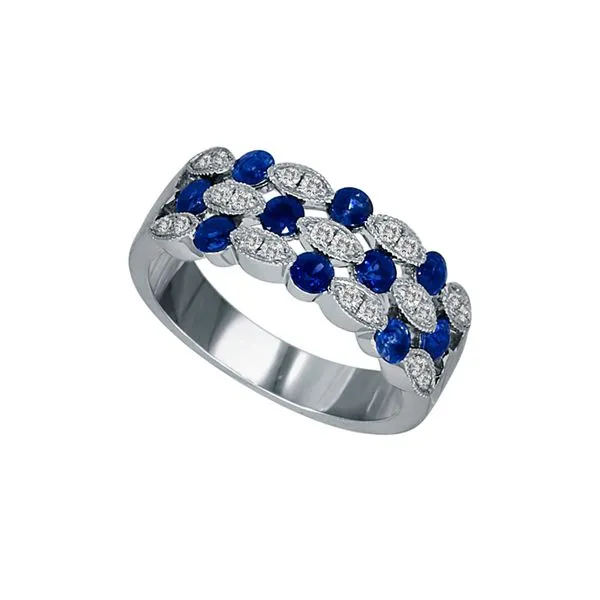 14K White Gold Sapphire and Diamond Fashion Ring Tom Cook Jeweler, Inc. Daytona Beach, FL