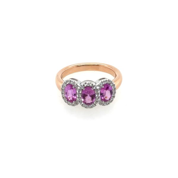 18 Karat White Gold Sapphire and Diamond Halo Fashion Ring Tom Cook Jeweler, Inc. Daytona Beach, FL