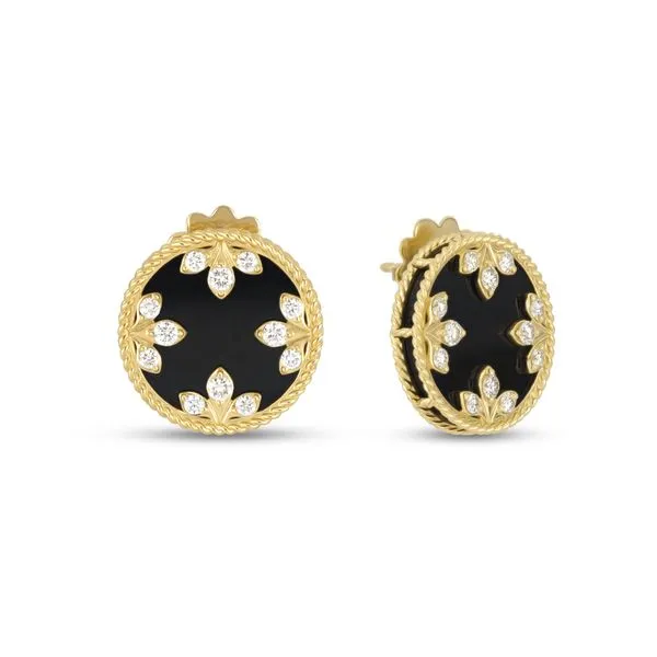 Black Jade and Diamond Medallion Earrings Tom Cook Jeweler, Inc. Daytona Beach, FL