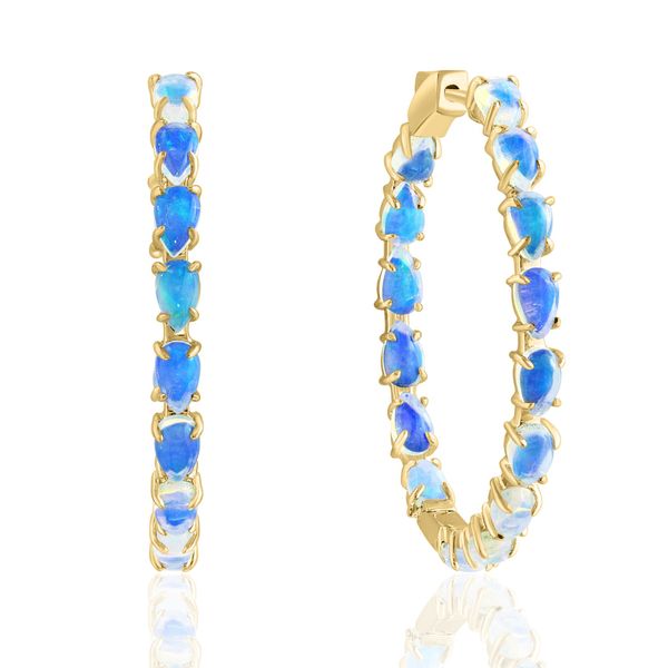 14Kt Yellow Opal Hoop Earrings Tom Cook Jeweler, Inc. Daytona Beach, FL