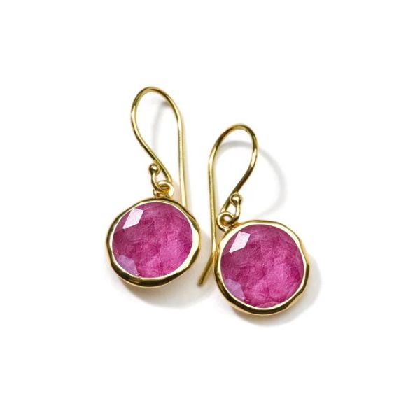 18K Yellow Gold African Ruby and Rock Crystal Drop Earrings Tom Cook Jeweler, Inc. Daytona Beach, FL