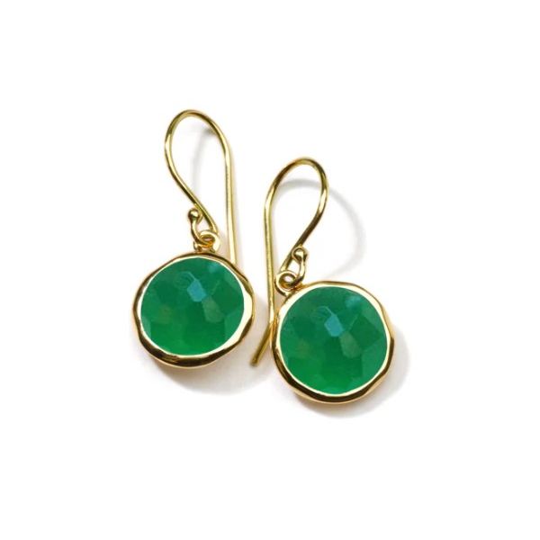 18K Yellow Gold Dyed Green Agate Earrings Tom Cook Jeweler, Inc. Daytona Beach, FL