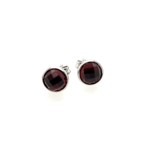 14K White Garnet Stud Earrings Tom Cook Jeweler, Inc. Daytona Beach, FL