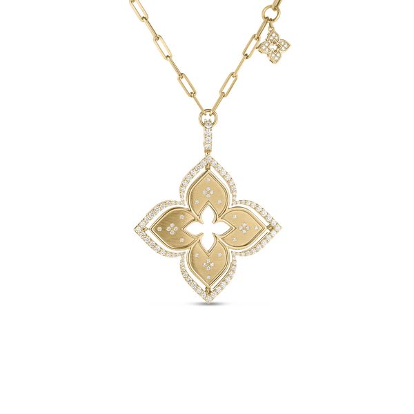 18K Yellow Gold Mother of Pearl Diamond Necklace Image 3 Tom Cook Jeweler, Inc. Daytona Beach, FL