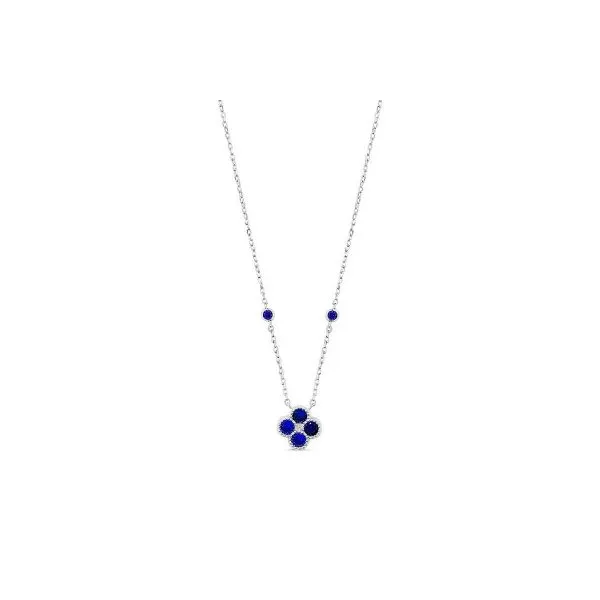 14K White Sapphire Bezel Set Pendant Necklace Tom Cook Jeweler, Inc. Daytona Beach, FL