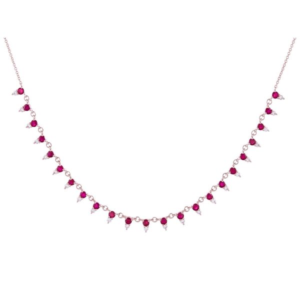 14K Yellow Ruby and Diamond Drop Necklace Tom Cook Jeweler, Inc. Daytona Beach, FL