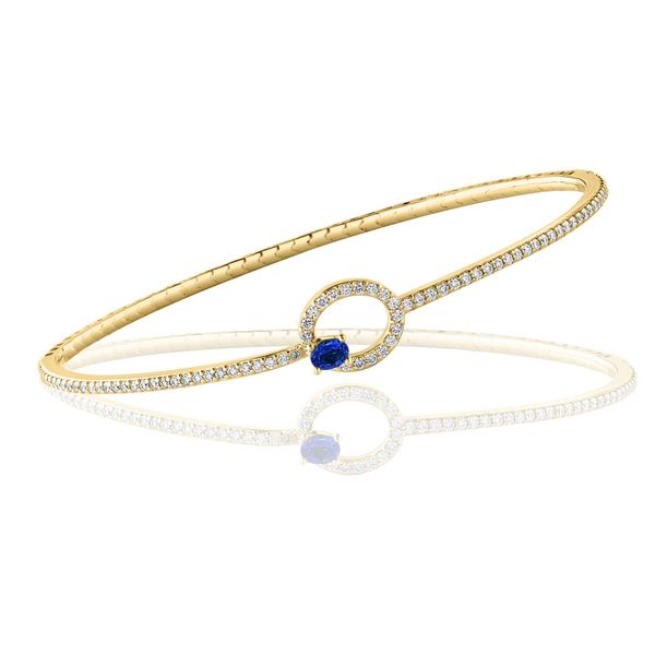 14K Yellow Gold Sapphire and Diamond Bangle Bracelet Tom Cook Jeweler, Inc. Daytona Beach, FL