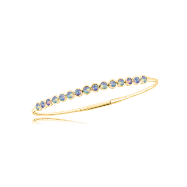 14K Yellow David Kord Opal Bezel Set Bangle Bracelet Tom Cook Jeweler, Inc. Daytona Beach, FL