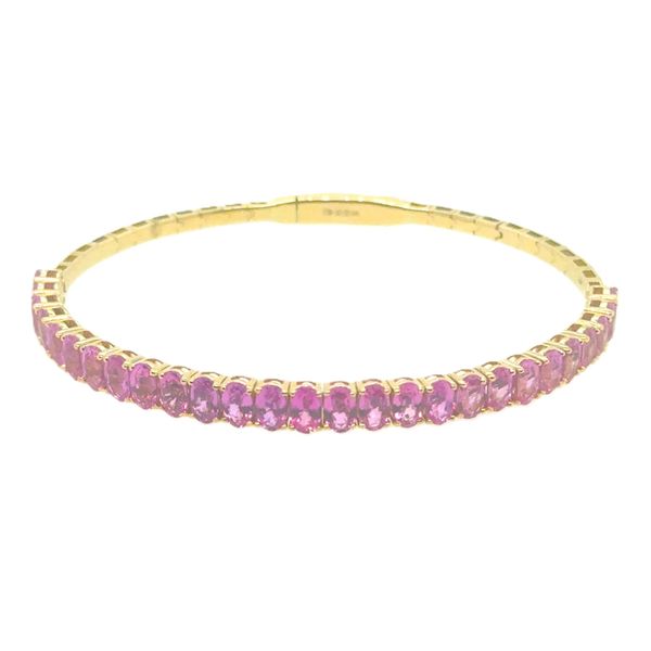 14K Yellow Pink Sapphire Bangle Bracelet Tom Cook Jeweler, Inc. Daytona Beach, FL