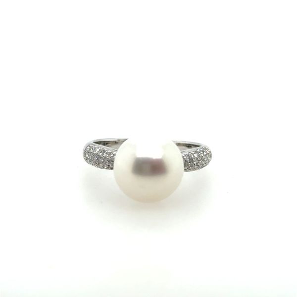 14K White Gold South Sea Pearl and Diamond Ring with 10MM Pearl Tom Cook Jeweler, Inc. Daytona Beach, FL