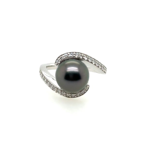 18K White Gold Tahitian Pearl and Diamond Ring with 10MM Pearl Tom Cook Jeweler, Inc. Daytona Beach, FL