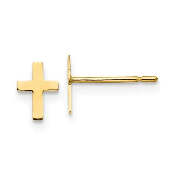 14K Yellow Gold Cross Earrings Tom Cook Jeweler, Inc. Daytona Beach, FL