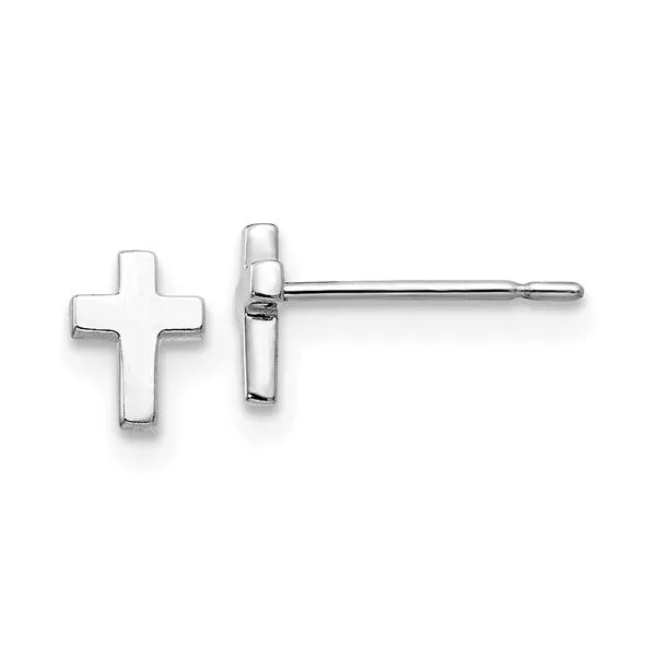 14K White Cross Earrings Tom Cook Jeweler, Inc. Daytona Beach, FL