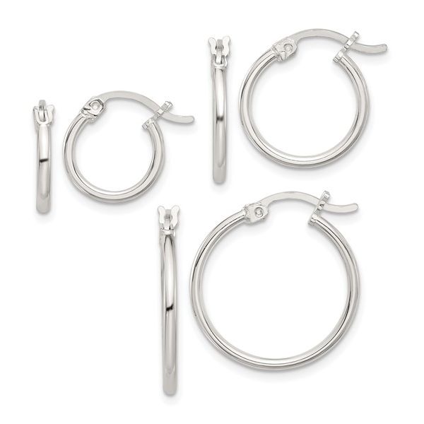 Sterling Silver Polished Hoop Earrings Set Tom Cook Jeweler, Inc. Daytona Beach, FL