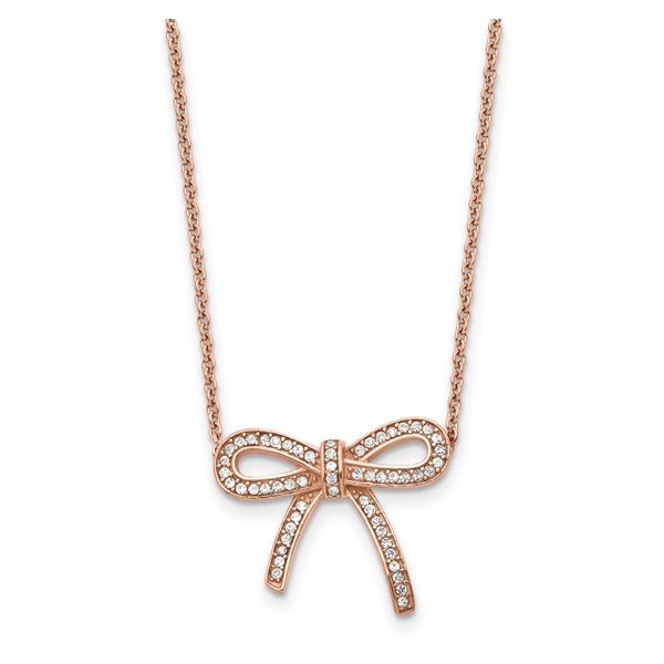 Stainless Steel Crystal Bow Pendant Tom Cook Jeweler, Inc. Daytona Beach, FL