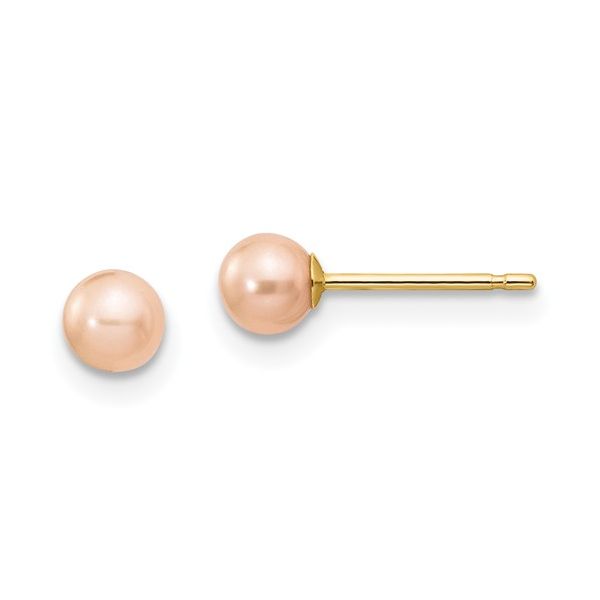 14K Yellow Gold Pink Pearl Earrings Tom Cook Jeweler, Inc. Daytona Beach, FL