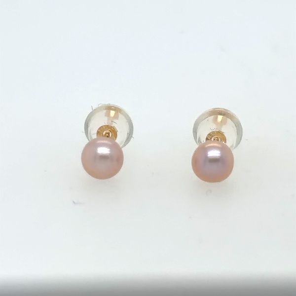 14K Yellow 4-5MM Purple Freshwater Cultured Pearl Earrings Tom Cook Jeweler, Inc. Daytona Beach, FL