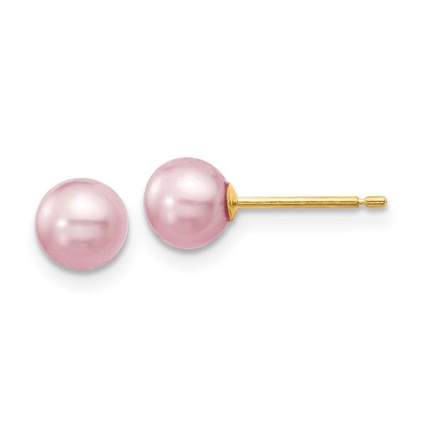 14K Yellow Gold Purple Pearl Earrings Tom Cook Jeweler, Inc. Daytona Beach, FL