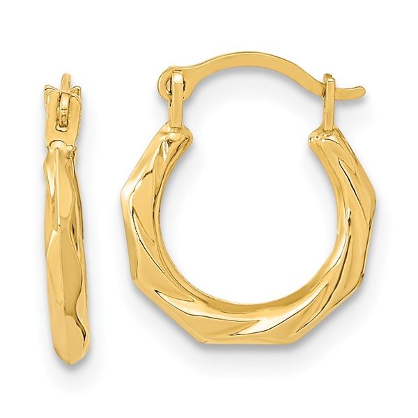 14K Yellow Polished Twisted Hoop Earrings Tom Cook Jeweler, Inc. Daytona Beach, FL