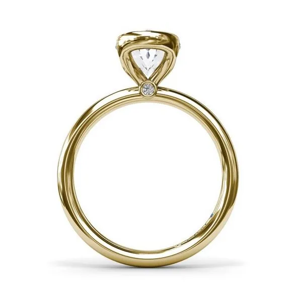 14K Yellow Gold Fana Oval Half Bezel Solitaire Semi-Mount Ring Image 2 Tom Cook Jeweler, Inc. Daytona Beach, FL