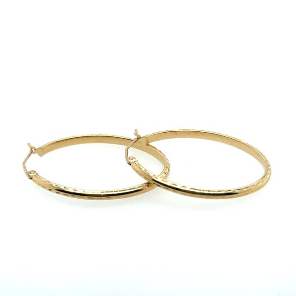 14K Yellow Gold Diamond Cut Hoop Earrings Tom Cook Jeweler, Inc. Daytona Beach, FL
