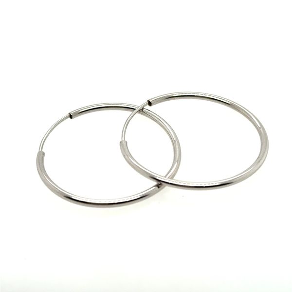 14K White Gold Endless Tube Hoop Earrings Tom Cook Jeweler, Inc. Daytona Beach, FL