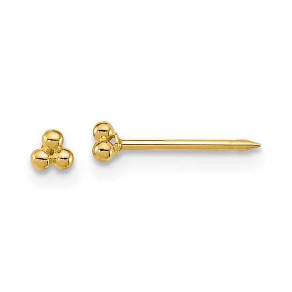 14K Yellow Gold Triple Ball Post Earrings Tom Cook Jeweler, Inc. Daytona Beach, FL