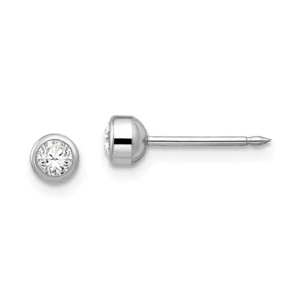 14K White Gold Crystal Post Earrings Tom Cook Jeweler, Inc. Daytona Beach, FL
