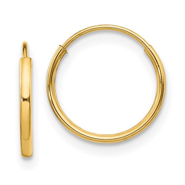 14K Yellow Gold Endless Hoop Earrings Tom Cook Jeweler, Inc. Daytona Beach, FL