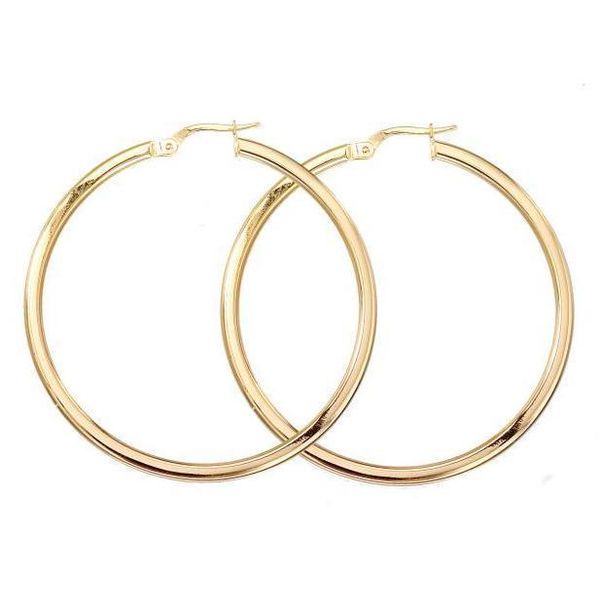 18K Yellow Gold Tube Hoop Earrings Tom Cook Jeweler, Inc. Daytona Beach, FL