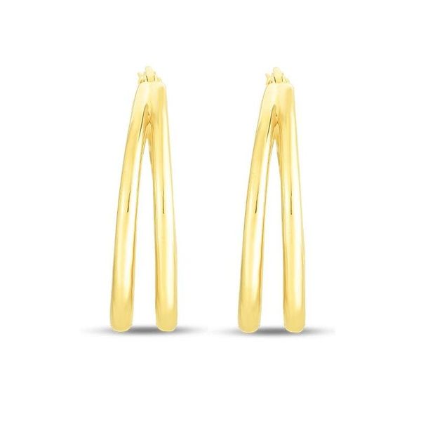 18K Yellow Gold Double Hoop Earring Tom Cook Jeweler, Inc. Daytona Beach, FL
