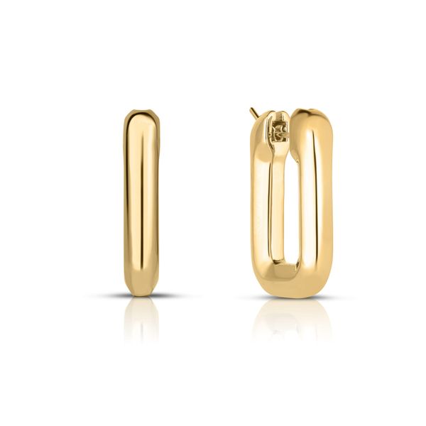 18K Yellow Gold Square Hoop Earrings Tom Cook Jeweler, Inc. Daytona Beach, FL