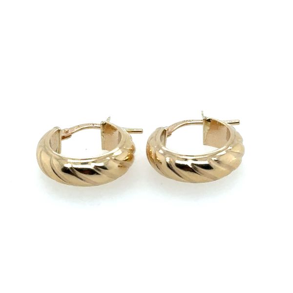 14K Yellow Gold Textured Hoop Earrings Tom Cook Jeweler, Inc. Daytona Beach, FL