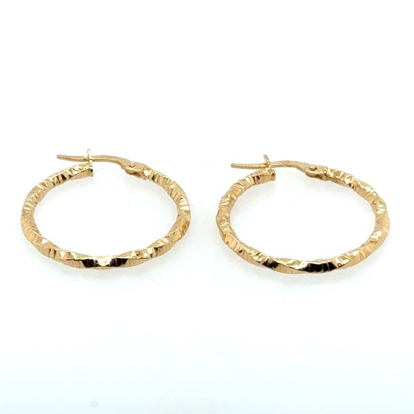 14K Yellow Gold Diamond Cut Twisted Hoop Earrings Tom Cook Jeweler, Inc. Daytona Beach, FL