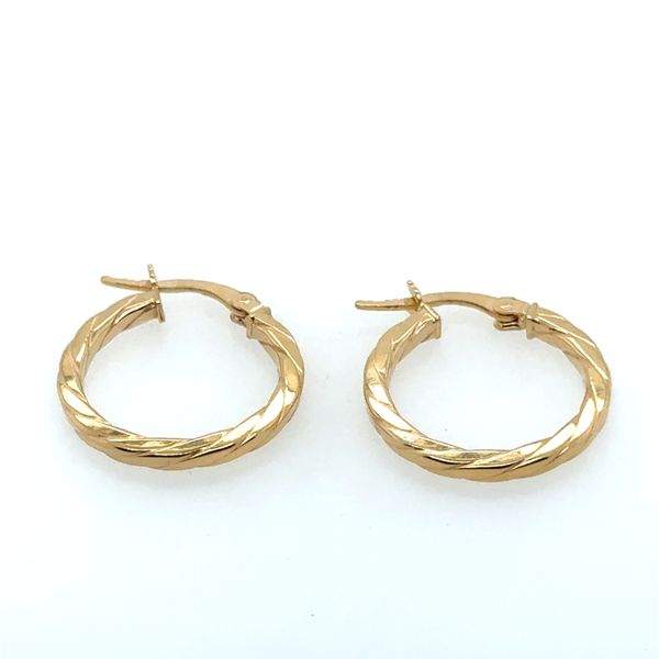 14K Yellow Gold Flat Twisted Hoop Earrings Tom Cook Jeweler, Inc. Daytona Beach, FL