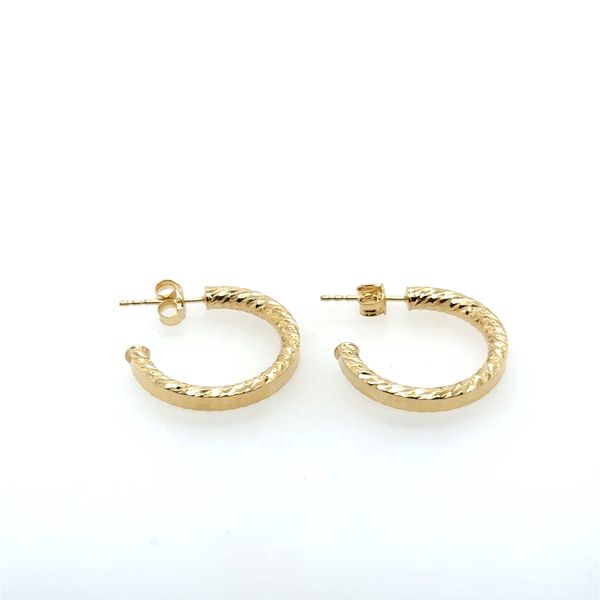 14K Yellow Gold Diamond Cut Hoop Earrings Tom Cook Jeweler, Inc. Daytona Beach, FL