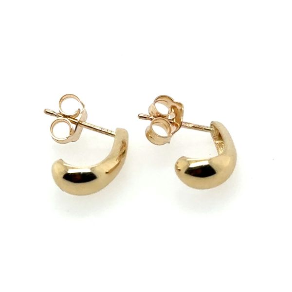 14K Yellow Gold Tapered Half Hoop Earrings Tom Cook Jeweler, Inc. Daytona Beach, FL