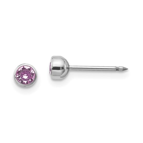 14K White Gold Purple Crystal Earrings Tom Cook Jeweler, Inc. Daytona Beach, FL