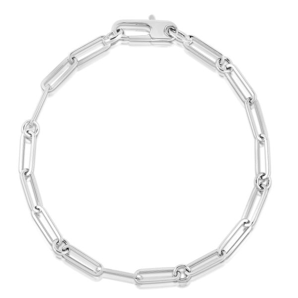 18K White Gold Paperclip Link Bracelet Tom Cook Jeweler, Inc. Daytona Beach, FL
