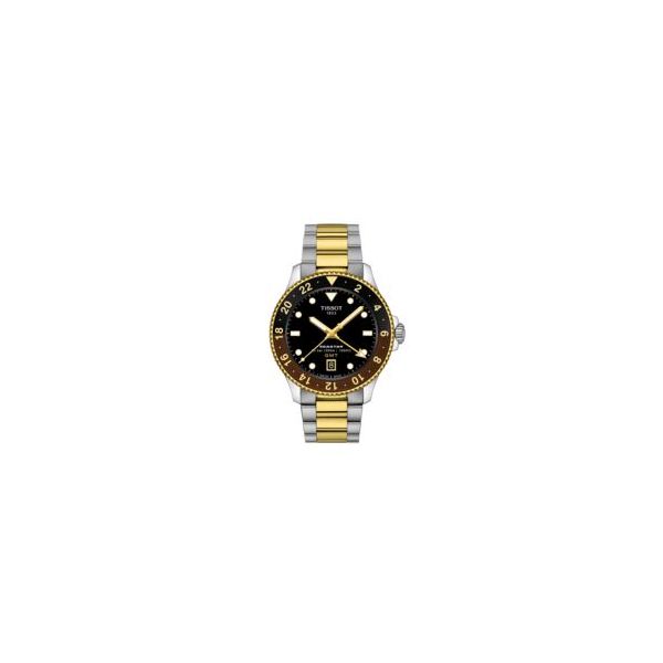 Stainless Steel/Yellow Gold Plate Tissot GMT Seastar Men's Watch Tom Cook Jeweler, Inc. Daytona Beach, FL