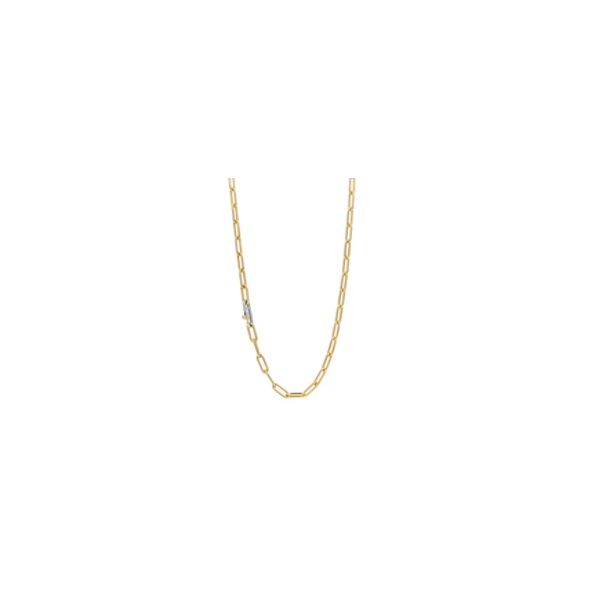 Silver Yellow Gold Plated Ti Sento Paperclip Necklace Tom Cook Jeweler, Inc. Daytona Beach, FL